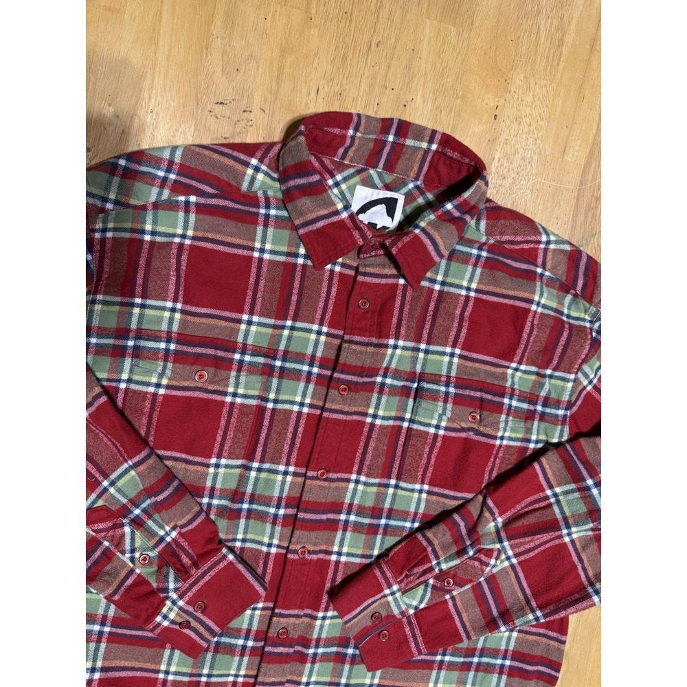 Mountain Khakis Flannel Shirt Men XL Red Plaid Buffalo Buttons Cotton Outdoor‎